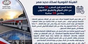 ​تعديل مواعيد الحجز الإلكترونى لقطارات السكك الحديدية.. تفاصيل :اليوم السابع