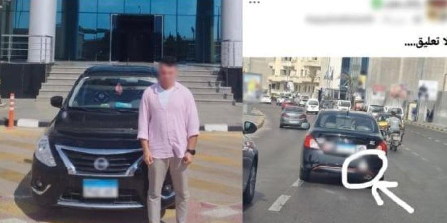 ضبط سائق ملاكي وضع ملصقًا خادشًا للحياء على سيارته بالإسكندرية